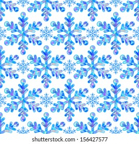 Vector illustration of seamless paterm with abstract snowflakes