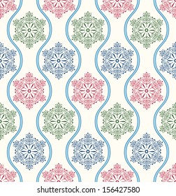 Vector illustration of seamless paterm with abstract snowflakes