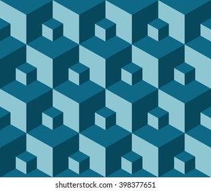 Vector illustration seamless pattern 3d cube abstract