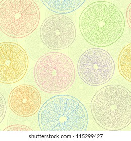 Vector Illustration of seamless pattern with absctrac oranges