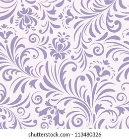 Vector illustration of seamless pattern with abstract flowers.Floral background