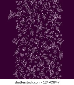 Vector illustration of seamless pattern with abstract flowers.Floral background.