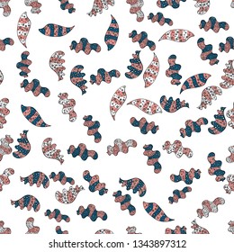 Vector illustration. Seamless pattern Abstract cute background. Design wrapping and gift paper, greeting cards, banner and posters design. Doodles pattern. White, black and neutral on colors.