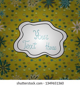 Vector illustration. Seamless pattern Abstract cute background. Design wrapping and gift paper, greeting cards, banner and posters design. Green, yellow and white on colors. Doodles pattern.