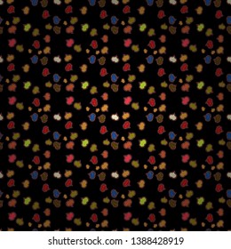 Vector illustration. Seamless pattern Abstract cute background. Black, orange and yellow on colors. Design wrapping and gift paper, greeting cards, banner and posters design. Doodles pattern.