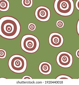 vector illustration seamless pattern from abstract circles on a green background