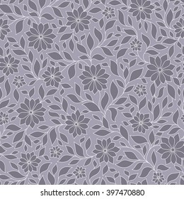 Vector illustration of seamless pattern with abstract flowers.Floral background