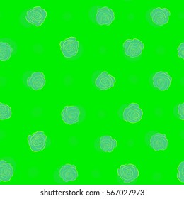 Vector illustration. Seamless pattern with abstract green stylized roses.