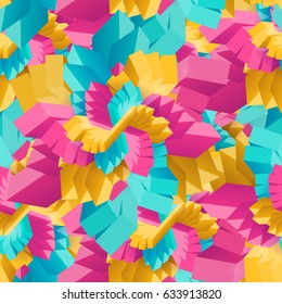 Vector illustration of seamless pattern with abstract multicolored geometric decorative rectangles