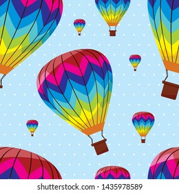 Vector illustration seamless pattern with air balloons