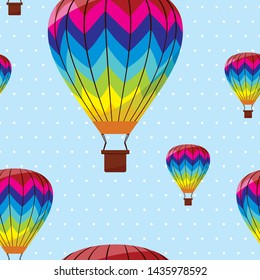 Vector illustration seamless pattern with air balloons