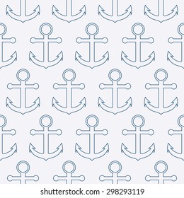 Vector illustration of a seamless pattern of anchors.