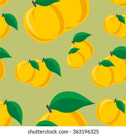 Vector illustration seamless pattern with apricot