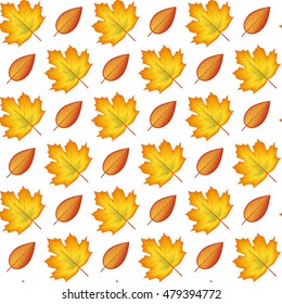 vector illustration. Seamless pattern with autumn falling leaves.