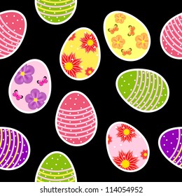 Vector illustration seamless pattern background with  easter eggs
