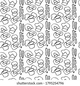 Vector illustration, seamless pattern, background, texture from abstract elements in the form of animal skin, contours, doodling for paper design, fabric, interior