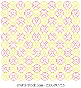 Vector illustration of seamless pattern background in the form of a three-layer circle, on the second layer the lines are broken.