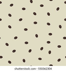 Vector illustration seamless pattern, background with coffee beans.