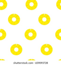 Vector illustration seamless pattern, background with pineapple slices. Summer fruits