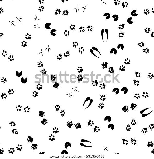 Vector Illustration Seamless Pattern Background Footsteps Stock Vector ...