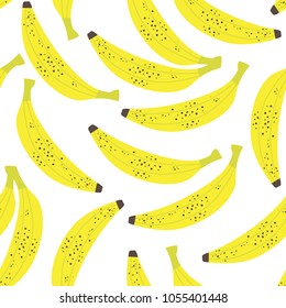 Vector illustration, seamless pattern with banana fruit on a white background