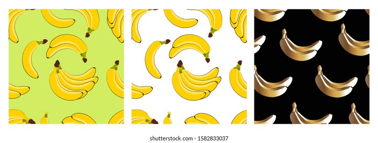 Vector illustration of a seamless pattern with bananas. Banana pattern.