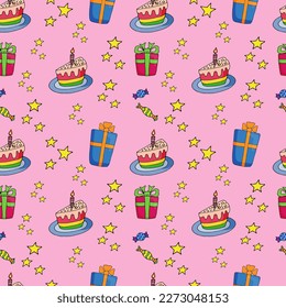 vector illustration seamless pattern birthday