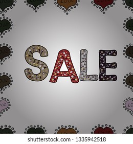 Vector illustration. Seamless pattern. Illustration in black, white and brown colors. Banner clearance sale.