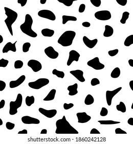 Vector illustration of seamless pattern black dots on white background