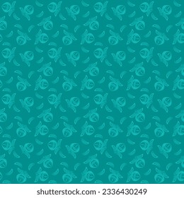 Vector illustration of seamless pattern in blue green