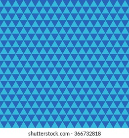 Vector illustration of seamless pattern of blue triangles. Abstract background.