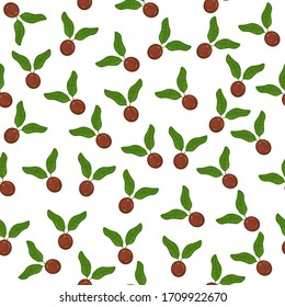 vector illustration of a seamless pattern with a branch and a seed of avocado textile or wrapping paper