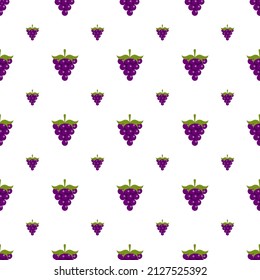 Ilustración vectorial. Patrón sin foco de racimos de uvas maduras sobre un fondo blanco. Para imprimir sobre textiles