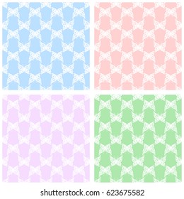 Vector illustration. Seamless pattern of butterflies. blue, pink, green