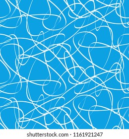 Vector illustration of seamless pattern, calligraphic lines. 