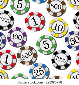 vector illustration seamless pattern the Casino chips