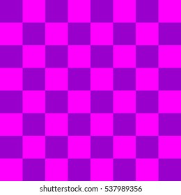 Vector illustration of seamless pattern in chessboard design. Pink and purple cells.