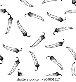 Vector illustration - Seamless pattern of a chili peppers