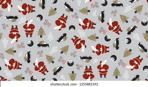 Vector illustration. Seamless pattern for Christmas. Decorative elements collection. Design for card, banner, poster,  invitation and scrapbook