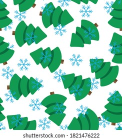 Vector illustration of a seamless pattern in a Christmas tree eps