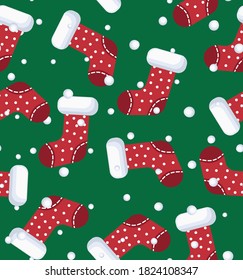 Vector illustration seamless pattern christmas boots cartoon eps 10