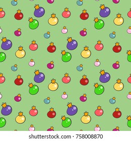 Vector illustration of the seamless pattern with christmas balls.