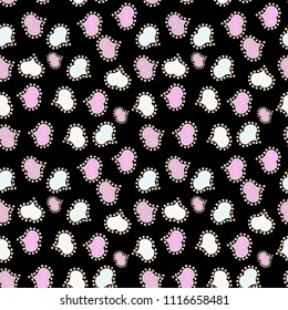Vector illustration. Seamless pattern colorful summer style label illustration with nice elements. Love card. Our love is happy. Love and unusual designs.