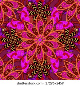 Vector illustration. Seamless pattern. Colorful butterflies. Perfect for web page backgrounds, wallpapers, textile, surface textures.