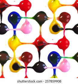 Vector illustration. Seamless pattern of colorful watercolor metaballs