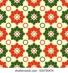 Vector illustration seamless pattern colorful abstract flowers.
