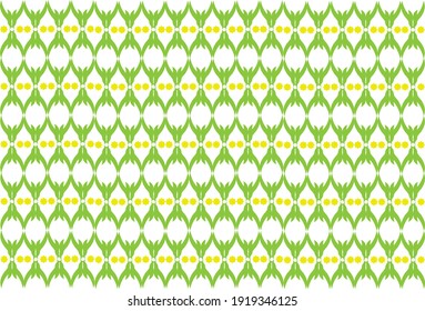 Vector illustration of seamless pattern combination of leaves and sun background template