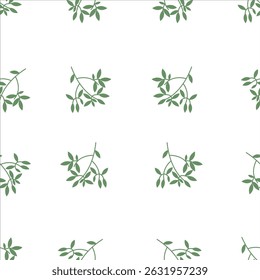 Ilustração vetorial de um padrão sem costura combinando folhas e flores em um layout decorativo e repetitivo. Ideal para tecido, papel de parede, embalagem e design de superfície.
