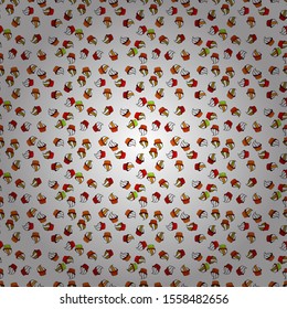 Vector illustration. Seamless pattern of cupcakes on a red, black and white background. Wrapping paper.