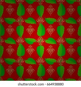 Vector illustration. Seamless pattern with cute flowers on a red background.